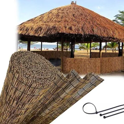 Obrázek produktu pro Bambusový roletový slunečník z přírodního materiálu pro venkovní použití – 120 × 400 cm – ekologický – udržitelný
