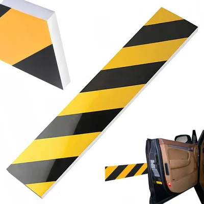 Produktbild von Türkantenschutz 50x10x1,5 cm 4 Stück Gelb Schwarz Wandschutz Auto Tür Garagenwand Schutzleiste selbstklebend PE-Schaum