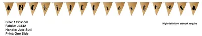 Image de Bolsius, petits drapeaux en jute, "Joyeux Noël"