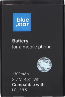 Obrázek produktu pro BATERIE vhodná pro LG L3/L5/P970 OPTIMUS BLACK/P690 OPTIMUS NET 1300m/Ah Li-Ion BLUE STAR
