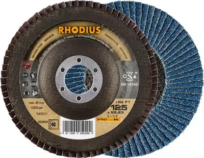 Produktbild von Rhodius Schleifscheibe LGZ F1 125x22,23mm Körnung 40 Edelstahl Proline - 202820