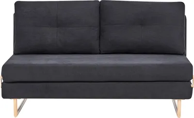 Produktbild von BELIANI Schlafsofa Schwarz Stoff 3-Sitzer mit Schlaffunktion Verstellbare Rückenlehne Kissen Klappsofa für Gästezimmer