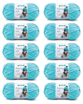 Produktbild von Gründl Wolle Funny uni Chenille Wolle 10 Knäuel 100 g, Türkis
