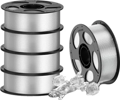 Zdjęcie produktu dla filament do drukarek 3D, średnica 1,75 mm, trwały materiał PETG, przezroczysty 5 kg