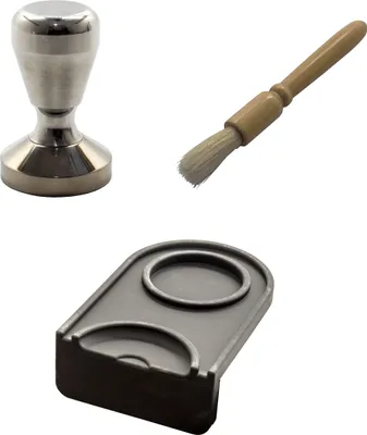 Produktbild von Stempel für Espresso, Kaffeepinsel, Kaffee Coffee Barista Tamper - Durchmesser 51 mm & Stempel Matte Ablage für Tischkante