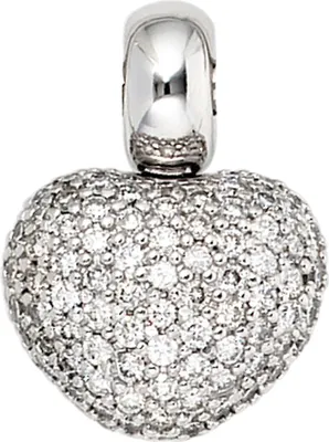 Produktbild von Goldanhänger Herz 107 Diamanten-Brillanten 585 Gold Weißgold Halsschmuck Damen