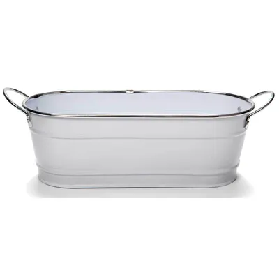Produktbild von Blumenkasten Weiß Silber (32,5 x 10,5 x 11 cm)