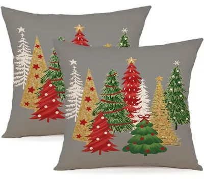 Produktbild von Kissenbezug Weihnachten 40x40 cm 2er Set Leinen Winterdeko für Sofa Schlafzimmer