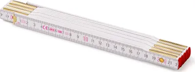Obrázek produktu pro Metrie, skládací metr Perfekt-10, bílý, ocelové spoje, 2 m