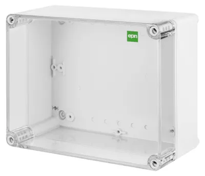 Hochwertige Abzweigdose / Industriebox / Leergehäuse / IP65 / grau mit transparenter Front / 170 x 135 x 85 mm