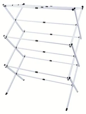 Obrázok produktu pre Skladací sušiak na prádlo s 3 úrovňami - 75x34x105 cm - vyrobený z kovu a plastu