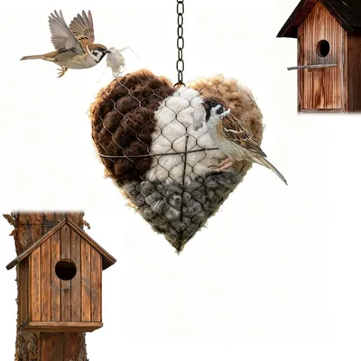 Produktbild von Solidchoice – Nistmaterial für Wildvögel – Alpaka-Wollspender für Vogelhäuser