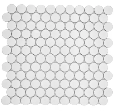 Produktbild von Keramikmosaik weiß matt Rundoptik Mosaikfliese Küchenwand Fliesenspiegel Bad Duschwand MOS10-0111GR_f