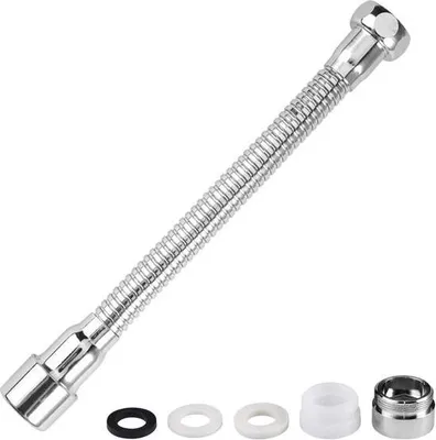 Obrázok produktu pre Allecto Plus – Flexibilné univerzálne predĺženie batérie 20 cm pre kuchynské batérie – Otočné – Predĺženie drezu – Kúpeľňa a WC – Otočné o 360°