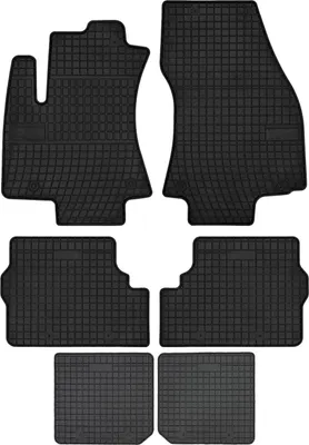 Image de Tapis de sol voiture en caoutchouc pour Opel Zafira A (1999-2005, monospace 7 personnes) Noir, lot de 6 pièces, fixations