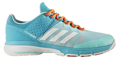 Image de Chaussures de handball ADIDAS COURT STABIL CG2764, modèle unisexe, blanc/bleu, taille 40 EU