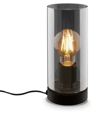 Immagine prodotto di Briloner Leuchten FUMI Lampada da tavolo 1x E27 Dimmerabile Metallo-Vetro Nero-Fumo