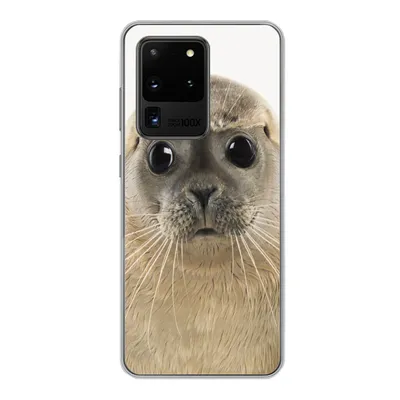 Produktbild von MuchoWow® Handyhülle Schutzhülle Hülle für Samsung Galaxy S20 Ultra Jungen - Robbe - Kinder - Mädchen - Tiere Silikon Softcase Handy Hülle - Karteninhaber