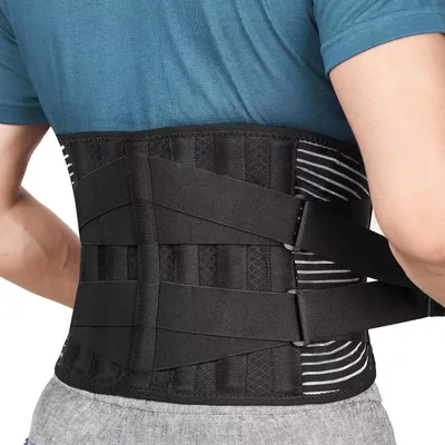 Produktbild von OKWISH Rückenbandage Rückenstützgürtel für Herren und Damen - Rückengurt zur Linderung von Rückenschmerzen, Vorbeugung von Verletzungen + Stabilisierung der Lendenwirbelsäule XXL（120cm)