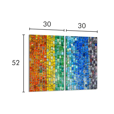 Produktbild von Glasschutzplatte für den Herd 2x30x52 Bunt