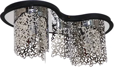 Zdjęcie produktu dla Lampa sufitowa SOKERI czarno-srebrna 2xE27x60W metal wym:16x46x18cm IP20 Aldex