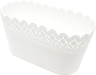 Produktbild von Kunststoff Blumentopf 28cm x 13cm x 15cm weiß 1 Stück