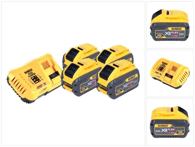 Immagine prodotto di Set iniziale batteria DeWalt DCB 118 Y4 18 V / 54 V 4 batterie XR FLEXVOLT da 12 Ah + caricabatteria