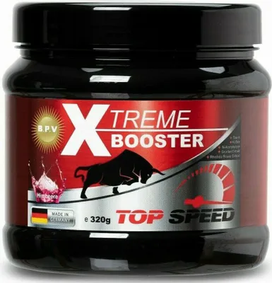 Obrázok produktu pre Najsilnejší predtréningový prípravok X-TREME BOOSTER od BPV - Vysoko dávkovaný - 320 g prášku - Hardcore Booster pre EXTRÉMNE tréningy - príchuť malina. Ideálny pre všetky športy - S taurínom, kofeínom, N-acetyltyrozínom, extraktom zo zeleného čaju, extraktom z Rhodiola Rosea. Nájdete ho aj v kategórii: Kreatín monohydrát, BCAA, EAA, Testosterón Booster, Aminokyseliny, Kreatín, Maca, L-arginín, Zinok, Guarana, Ženšen, Kofeín, Kreatín monohydrát, BCAA, EAA, Aminokyseliny, Kreatín, Testosterón Booster, Tribul