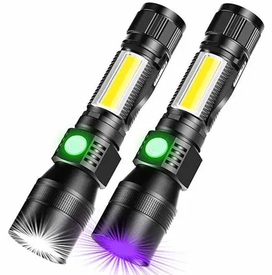 Immagine prodotto di Torcia a LED, 395 nm, magnetica, USB, COB Zeiss, luce rossa, 2200 mAh, impermeabile, lampada UV, nera, per campeggio, escursionismo, sensore di urina per cani