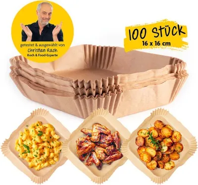 Produktbild von Rachs KOCHWERK Backpapier Schalen für Heißluft-Fritteusen - 100er-Set