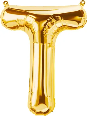 Obrázek produktu pro Folienballon Buchstabe T, gold, ca. 80 cm, für Luftbefüllung