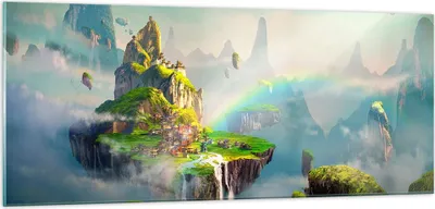 Produktbild von Bilder auf glas - Abstraktion Natur - 100x40cm - Glasbilder - Wandbilder - Kunstdruck - zum Aufhängen bereit - Wanddekoration aus Glas - Glas Bilder - Wandbild auf Glas - Einteilig - GAB100x40-3469