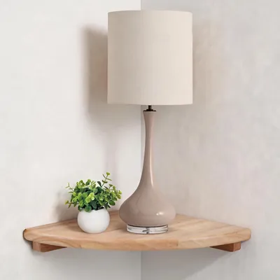 Produktbild von Eckregal Hängend 30cm Holz Wandregal Küche Bad Wohnzimmer
