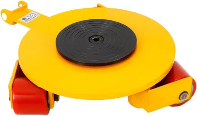 Produktbild von Schwerlast-Transportroller aus Stahl mit Plattform, 2T Tragfähigkeit und 360°-Drehung, Gelb