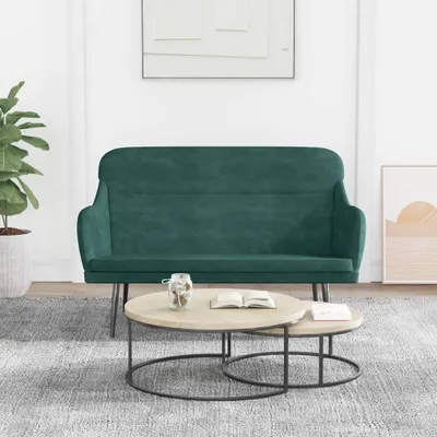 Image de The Living Store Banc vert foncé 110x76x80 cm velours
