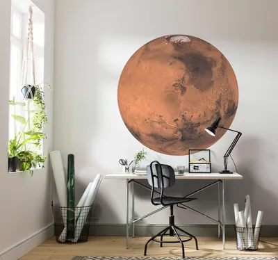 Produktbild von Komar Vlies Fototapete rund und selbstklebend "Mars" - Größe: 125 x 125 cm (Breite x Höhe) - 1 Stück