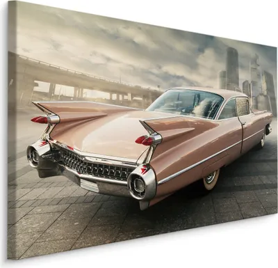 Produktbild von Fabelhafte Canvas LEINWAND BILDER 120x80 cm XXL Kunstdruck Stadt Auto Retro Gebäude