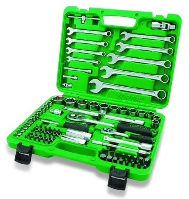 Produktbild von Werkzeug-Set 82-teilig mit Ratschenfunktion im Kunststoffkoffer GCAI8201