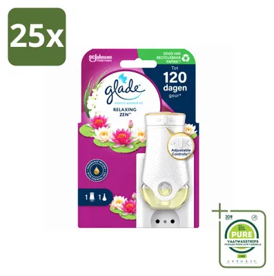 Immagine prodotto di 25 diffusori elettrici profumati Glade - Fragranza "Relaxing Zen" - Confezione grande - 25 pezzi