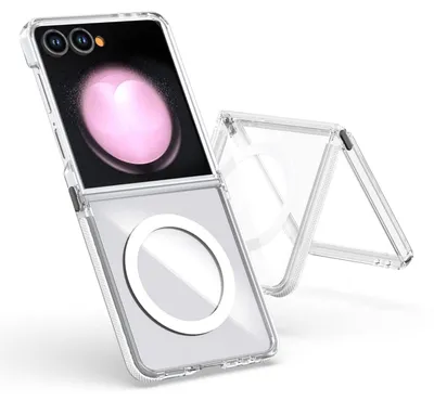 Immagine prodotto di Per Samsung Galaxy Z Flip7 Custodia MagSafe in TPU ibrido acrilico a doppio colore trasparente