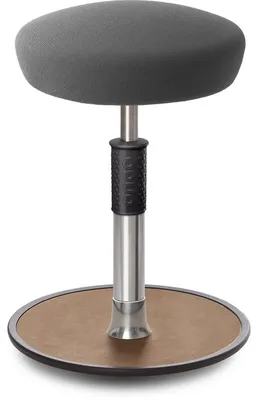 Produktbild von Sitz- Stehhocker Free Regular Hutsitz Gestrick Grau chrom /Natur.
