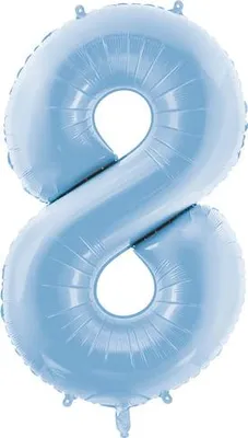 Produktbild von Folienballon Zahl „8“, 86cm, nebelblau