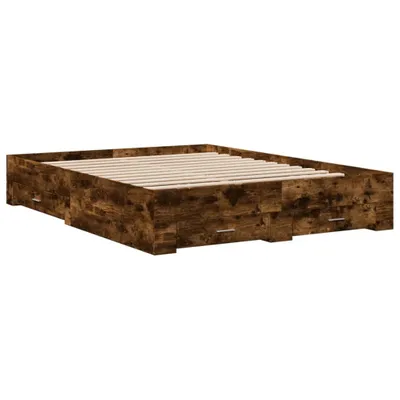 Produktbild von Bettgestell mit Schubladen Räuchereiche 160x200cm Holzwerkstoff