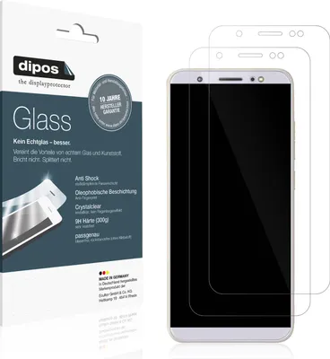 Produktbild von 2x Schutzfolie für Tecno Camon IN5 - Anti-Shock 9H Folie dipos Glass Kunststoffglas