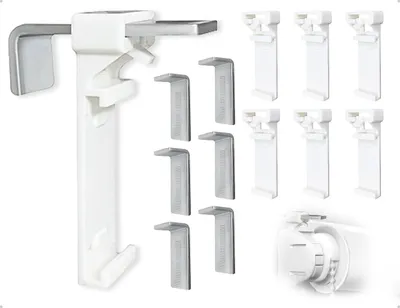 Imagen del producto de Soportes para persianas enrollables dobles, de metal, paquete de 6 unidades, para montaje mediante presión, sin necesidad de taladrar