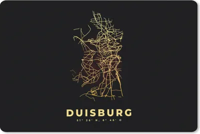 Produktbild von MuchoWow® Schreibtischunterlage Duisburg - Gold - Karte - Stadtplan 60x40 cm - XXL Mauspad - Großes Mauspad