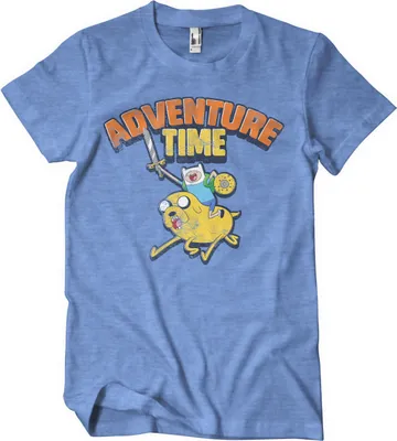 Produktbild von Adventure Time Washed T-Shirt - Large - BlueHeather
