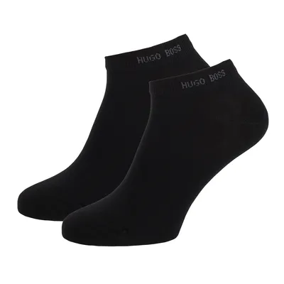 Produktbild von HUGO BOSS Herren Socken 2er Pack - Sneakersocken, Kurzsocken, einfarbig Schwarz EU 43-46