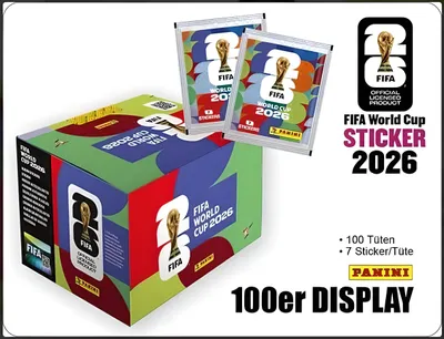 Produktbild von Panini FIFA World Cup 2026 Sticker Display – 100 Tüten mit insgesamt 700 Stickern