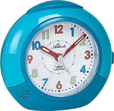 Produktbild von Atlanta 1708/5 Wecker für Kinder Quarz analog Kinderwecker blau mit Licht